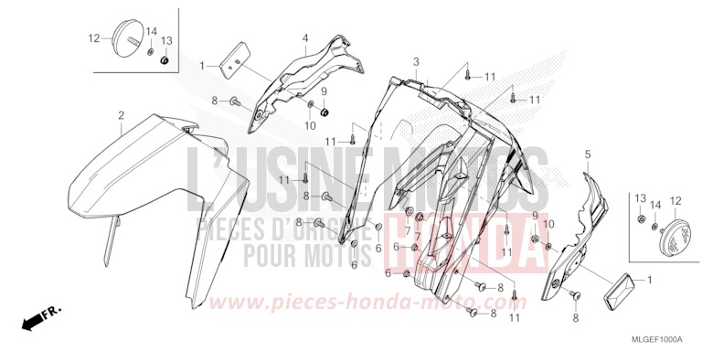 AILE AVANT de Africa Twin GRAND PRIX RED (R380B) 2023